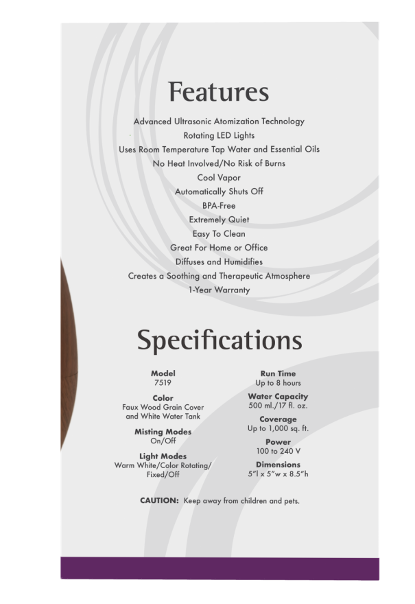 Now ULTRASONIC FAUX WOOD GRAIN DIFFUSER