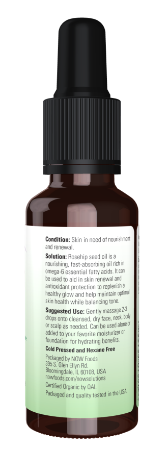 Now ORGANIC ROSE HIP SEED OIL 1 OZ