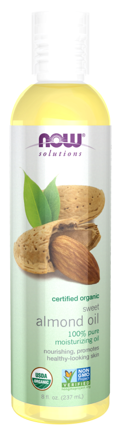 Now ORGANIC ALMOND OIL 8 OZ