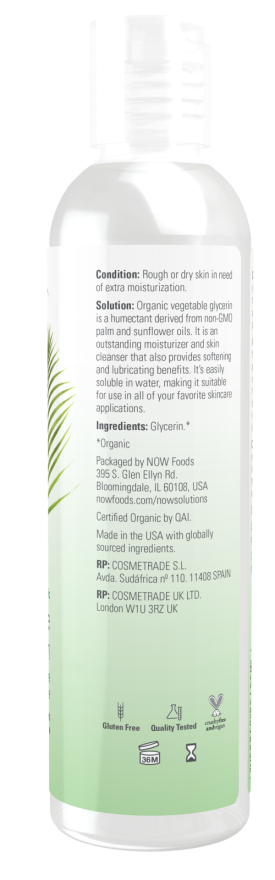 Now ORGANIC VEGETABLE GLYCERIN 8 OZ
