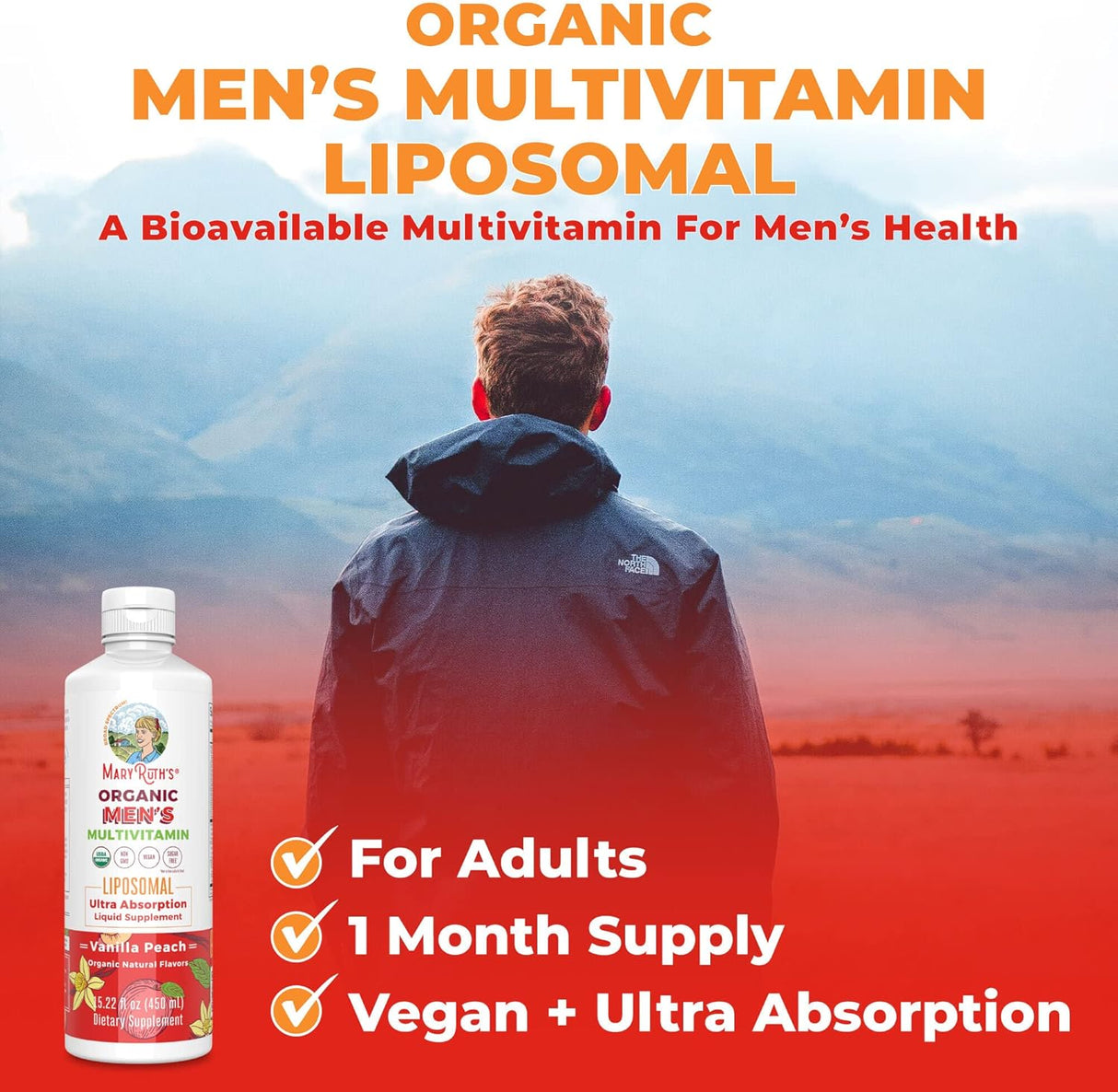 MaryRuth Organics Organic Men's Multivitamin Liposomal (15.22 oz)