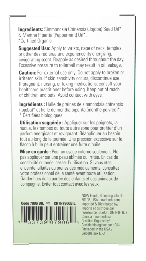 Now ORGANIC PEPPERMINT EO ROLL-ON 10 ML