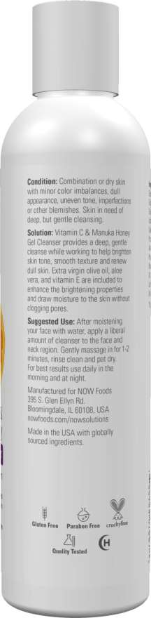Now VIT C & MANUKA HONEY CLEANSER 8 OZ
