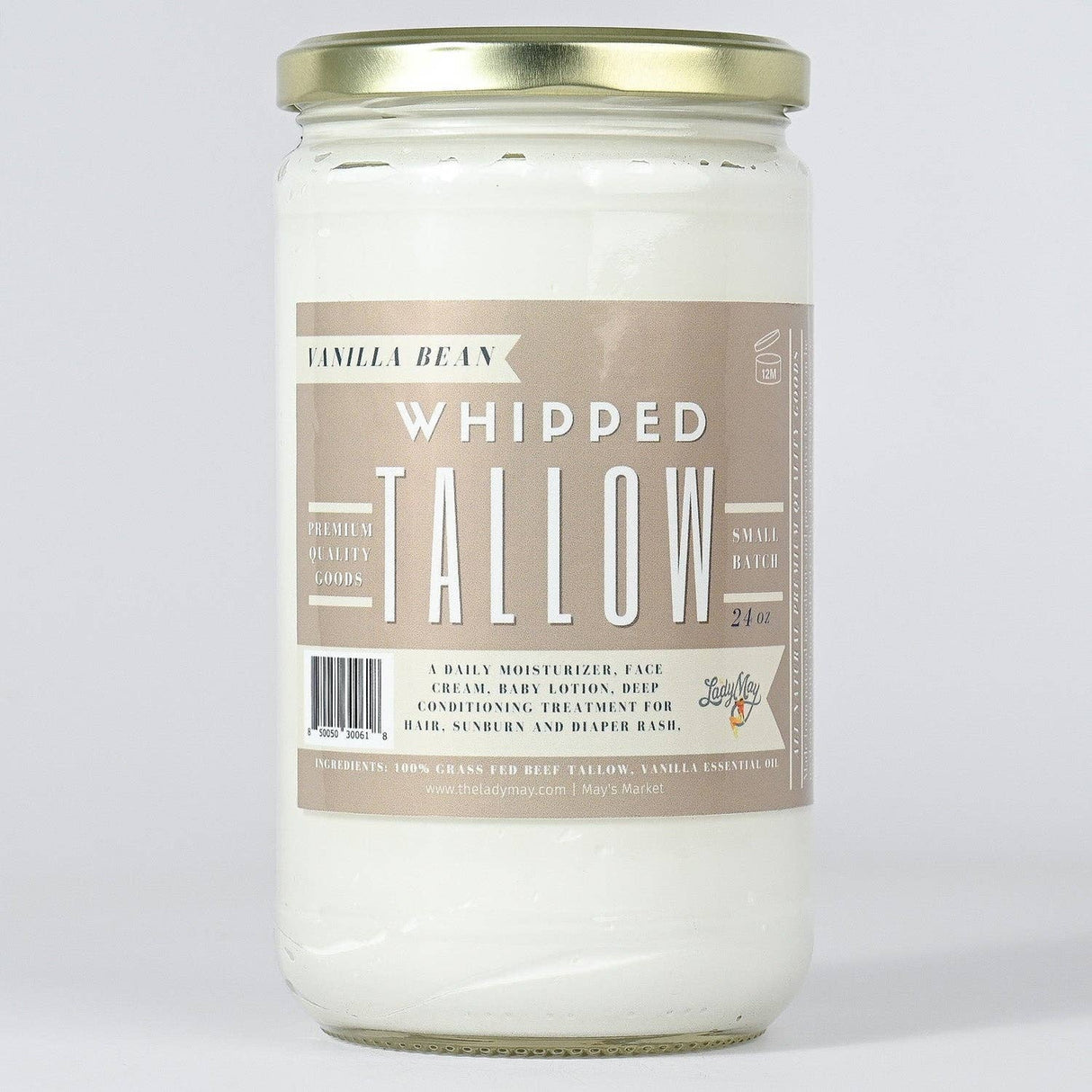 Whipped Tallow – All-Natural Moisturizer | Choose Scent & Size (2oz–85oz): Unscented / 9oz