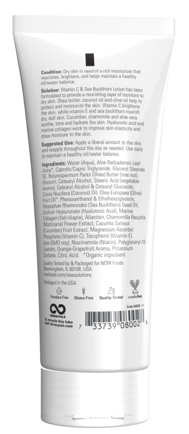 Now VIT C & SEA BUCKTHORN BODY LOTION 8 OZ