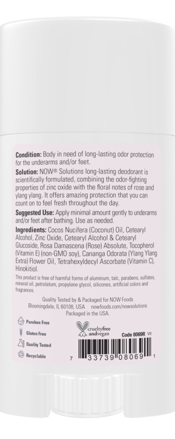 Now LONG-LASTING DEOD STICK ROSE + YLANG 2.2 OZ