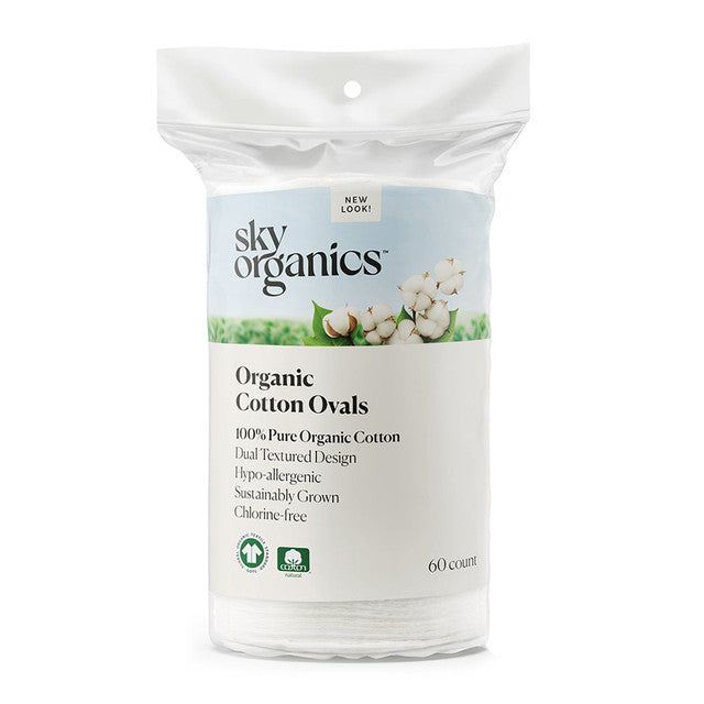 SKY ORGANICS ORGANIC COTTON OVALS 60CT