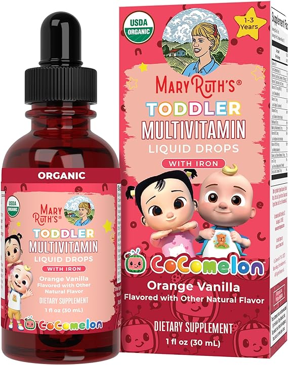 Mary Ruth’s CoComelon Organic Toddler Multivitamin with Iron Liquid Drops (1 oz)