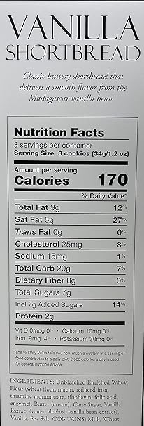 Rustic Bakery Vanilla Shortbread 4 oz