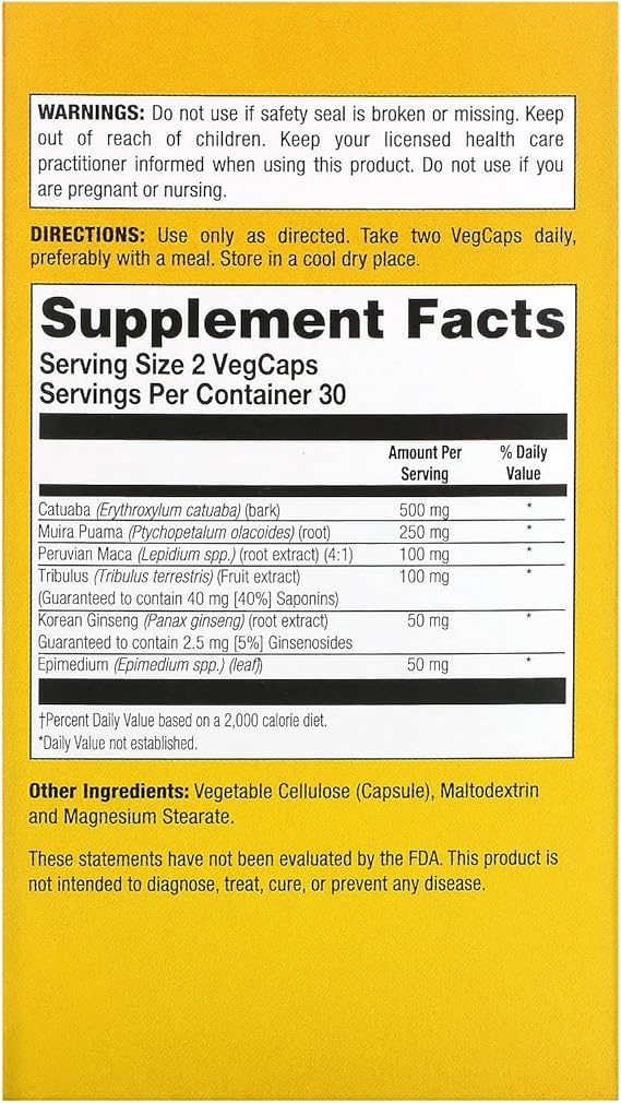 Natural Balance Catuaba PowerMax® 500 60ct