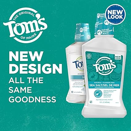 TOM'S OF MAINE SEA SALT MOUTHWASH REFRESHING MINT 16OZ