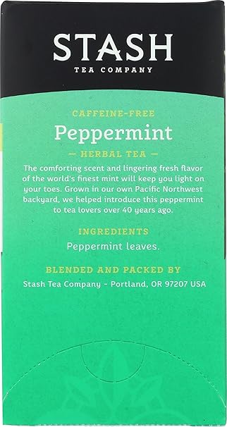 STASH TEA Té de menta sin cafeína 20 BOLSITAS