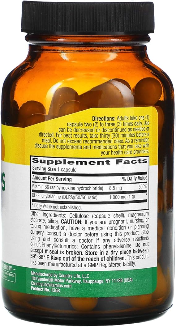 Country Life DL PHENYLALANINE 1000MG 60 Capsule