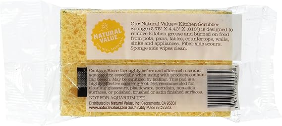 NATURAL VALUE Kitchen Scrubber Sponge