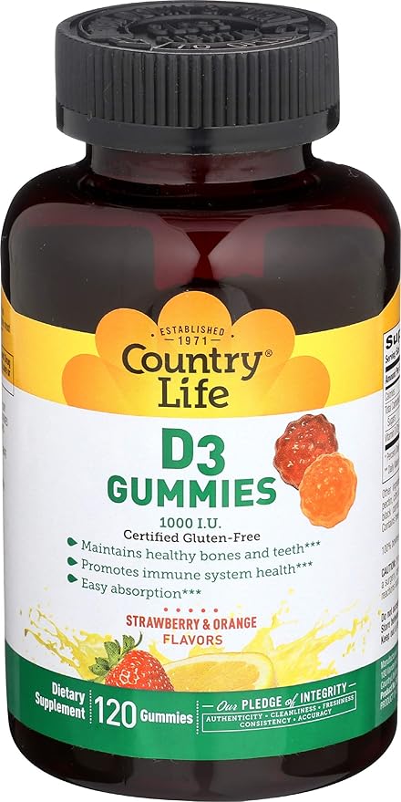Country Life VITAMIN D3 GUMMY 1000IU 120 Gummy