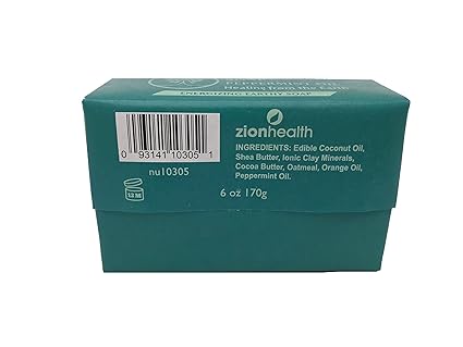 Zion Health Clay Soap Peppermint Oil 6 oz