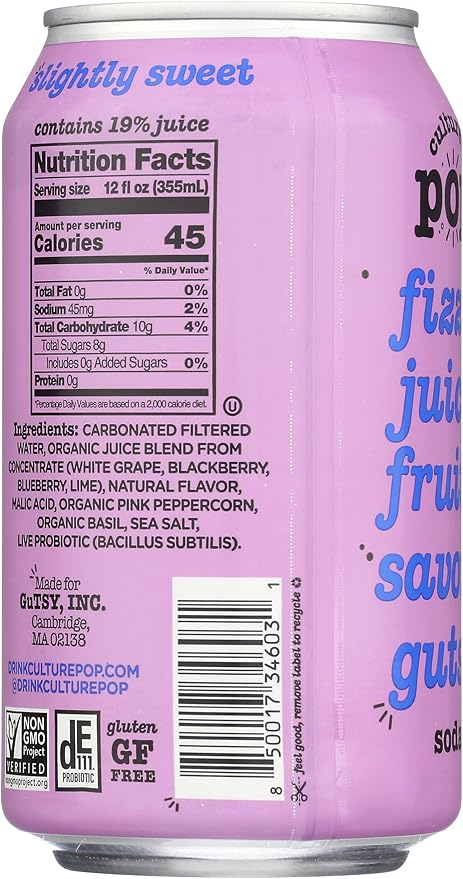 CULTURE POP SODA Wild Berries Soda 12/12 OZ