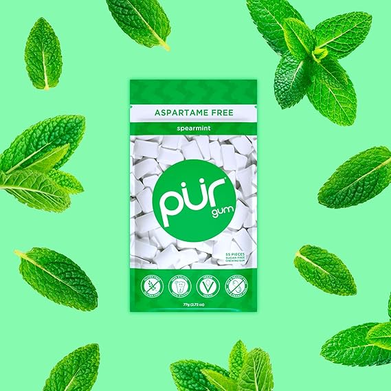 PUR GUM Spearmint Gum 9 Pieces