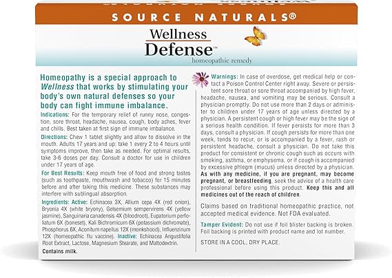 SOURCE NATURALS WELLNESS DEFENSE 48T BOX