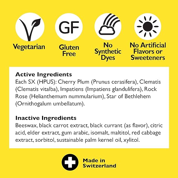 Bach Rescue Pastilles Natural Stress Relief Black Currant Flavor