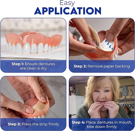 SECURE THE WATERPROOF DENTURE ADHESIVE COMFORT STRIPS 15 STRIPS