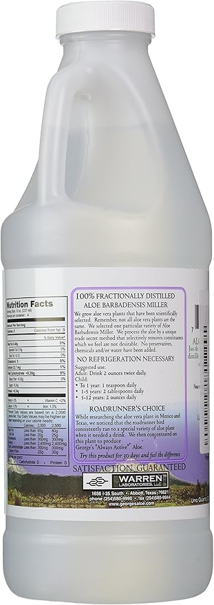 GEORGES 100% VERA ALOE LIQUID FRACTIONALLY DISTILLED DRINK FROM ALOE VERA LEAVES