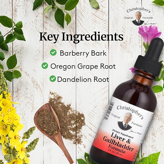 Fórmula para el hígado y la vesícula biliar de Christopher's Original Formulas, 2 fl oz