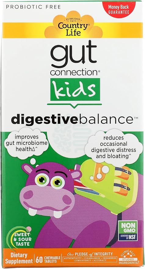 Country Life KIDS GUT CONNECTION DIGESTIVE 60 Chewable