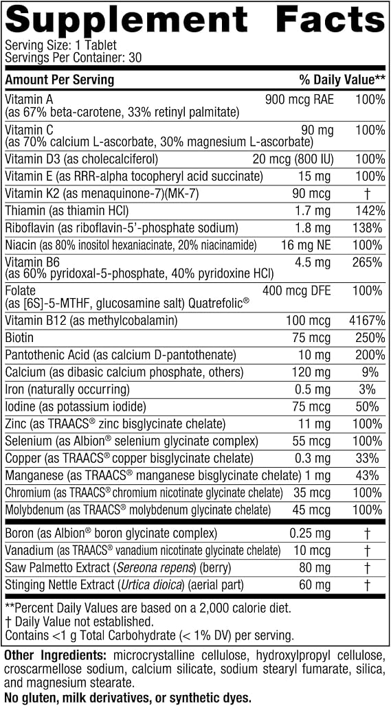 Nordic Naturals Men's Multivitamin One Daily 30 Tablets