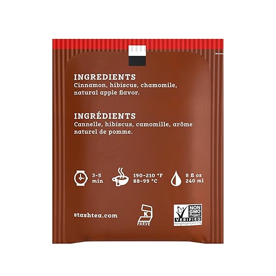 STASH TEA Cinnamon Apple Chamomile Tea Caffeine Free 20 BAG