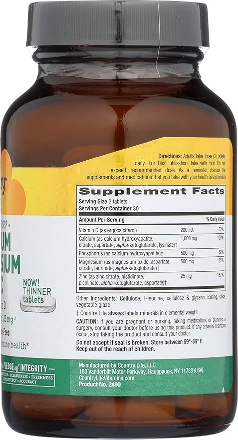 Country Life CALCIUM/MAGNESIUM/ZINC 90 Tablet
