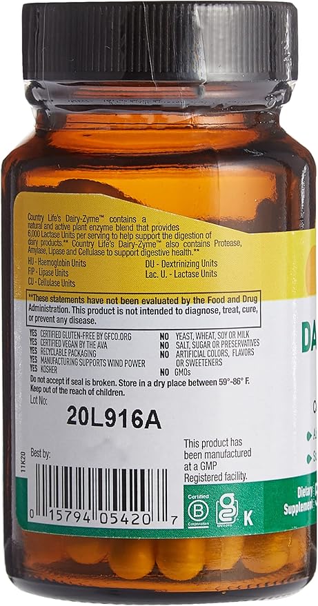 Country Life DAIRY ZYME 50 Vegicaps