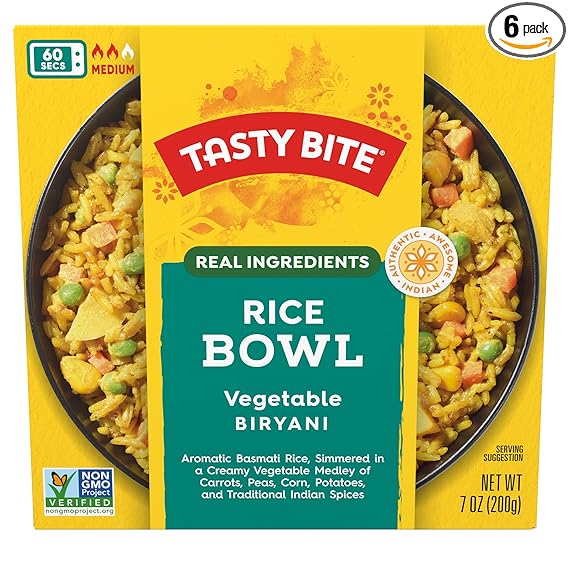 TASTY BITE Vegetable Biryani,Rice Bowl 7 OZ
