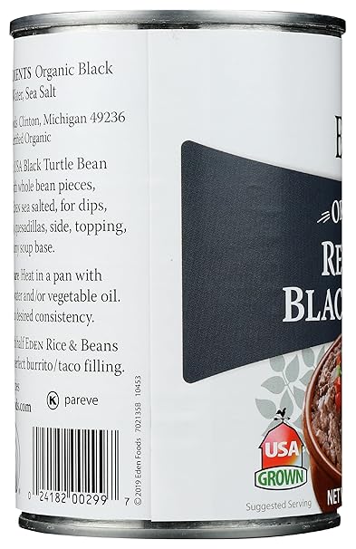 EDEN FOODS Refried Black 16 OZ