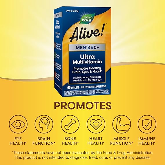 Multivitamínico diario Alive para hombres mayores de 50 años
