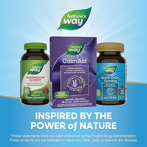 Nature's Way Calm Aid Clinically Studied Lavender 30 Soft Gels