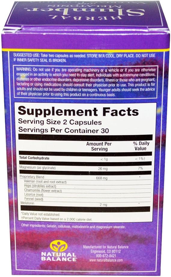 Natural Balance Herbal Slumber 60ct