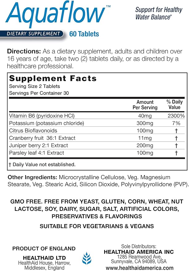 Aquaflow Dietary Supplement 60 Vegan Tablets