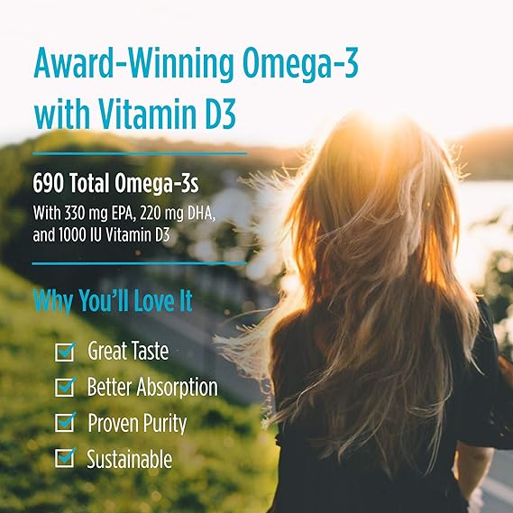 Omega-3D Fish Oil 690mg Lemon 60 Soft Gels