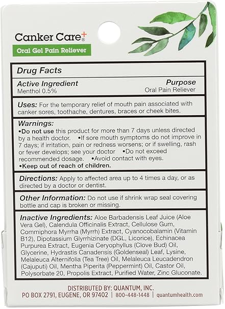 Quantum Health Herbal Canker Care + Oral Pain Reliever, .33 oz