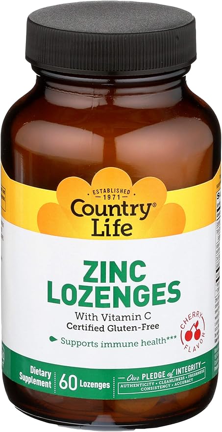 Country Life ZINC LOZENGES CHERRY 23MG 60 Tablet