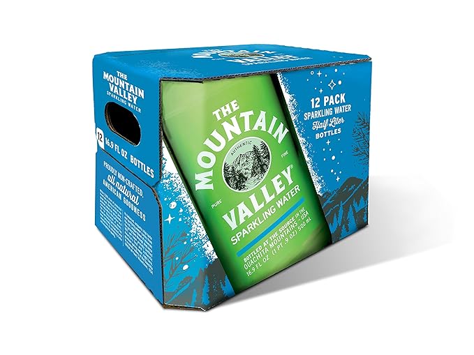 MOUNTAIN VALLEY SPRING WATER Premium Sparkling, Glass 1 LTR