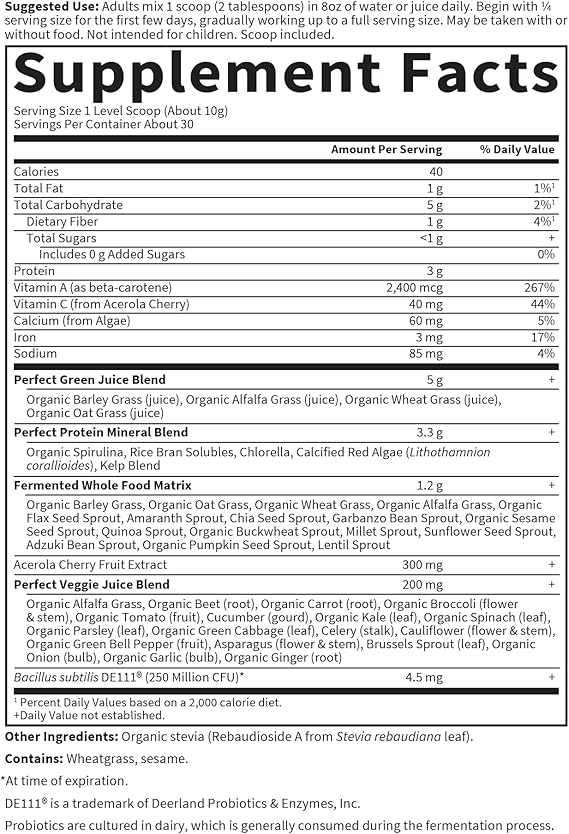 Garden of Life Perfect Food 300g POWDER