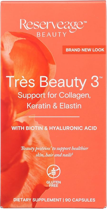 Reserveage Tres Beauty 3 con colágeno, queratina y elastina - 90 cápsulas