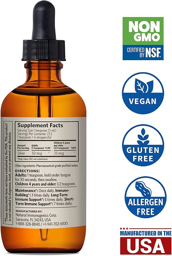 Bio-Active Silver Hydrosol Colloidal Silver 10 PPM