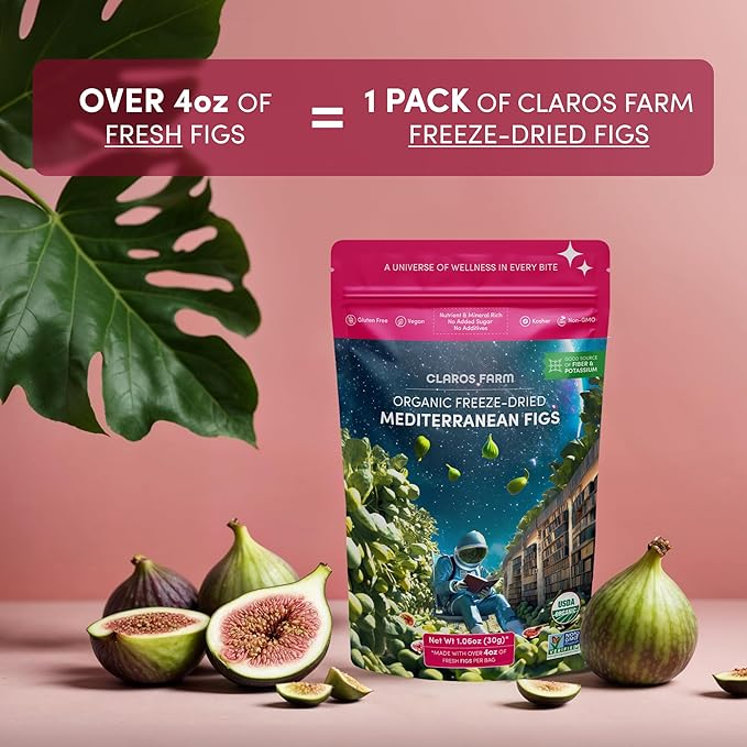 CLAROS FARM Dried Fruit Mediterranean Figs 1.06 OZ