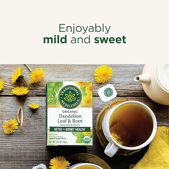 TRADITIONAL MEDICINALS TEAS Té de hoja y raíz de diente de león 16 BOLSITAS