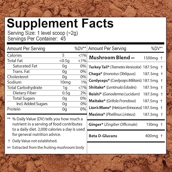 One Farm Daily 8 Mushroom IMMUNITY Cacao Powder