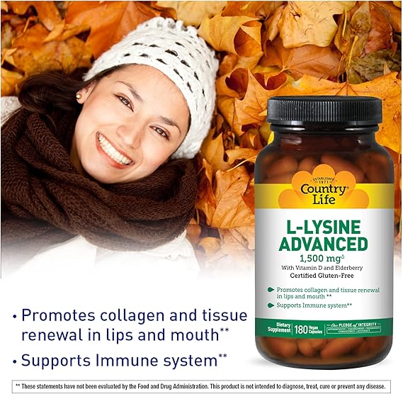 Country Life L-LYSINE ADVANCED 1500MG 180 Capsule
