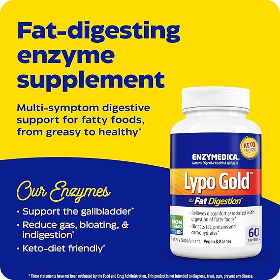Enzymedica Lypo Gold For Fat Digestion 60 Capsules